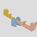 Interactive Play Area for Kids With Colorful Seesaw Structure And Playful Figures