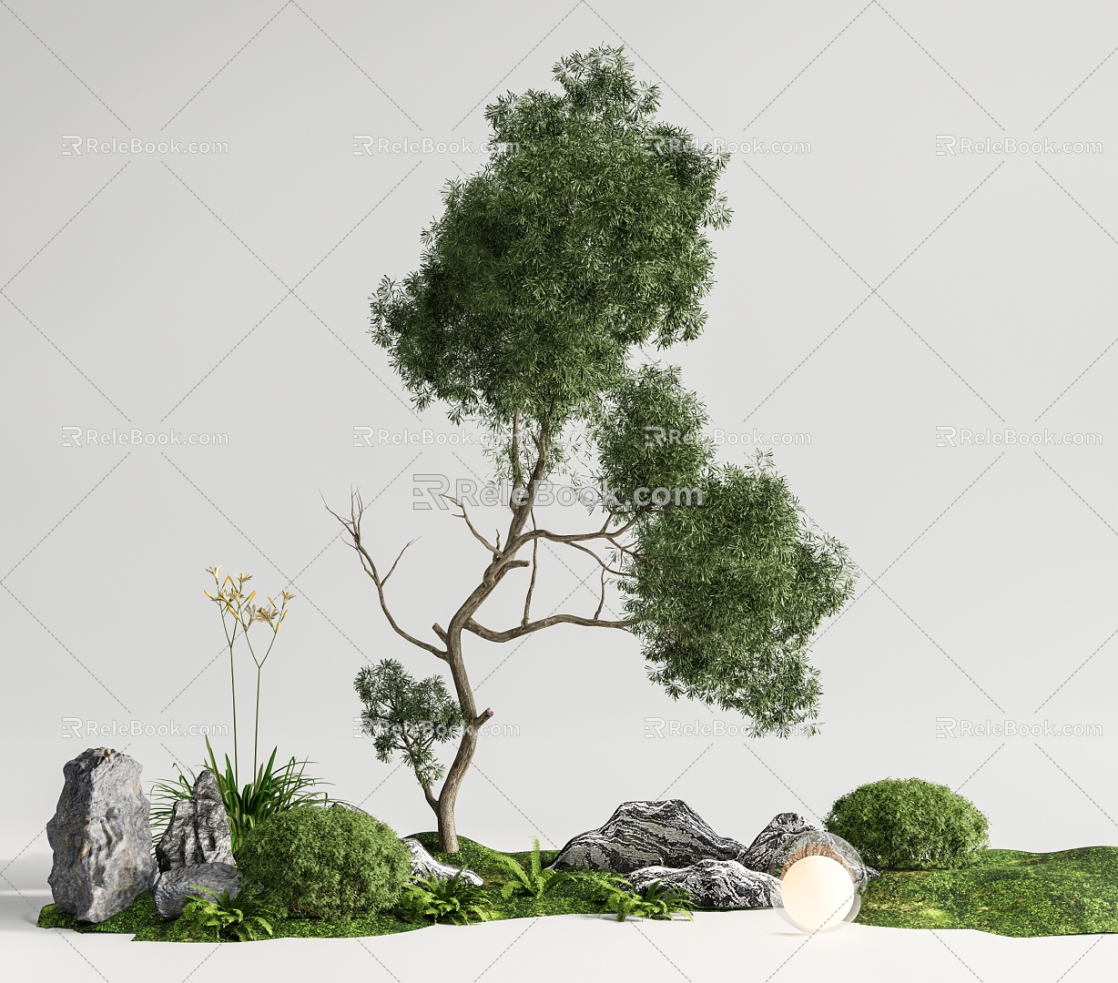 Modern courtyard sketch landscape tree courtyard arbor stone landscape landscaping courtyard landscape 3d model