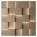 Modern Square Shaped Wall Panels With Illuminated Design For Interior Decor 3d model