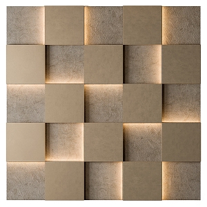 Quiet grille background wall decorative wall panel 3d model