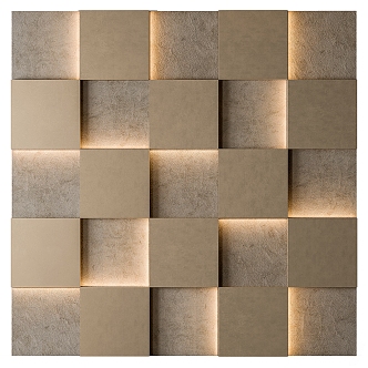 Quiet grille background wall decorative wall panel 3d model