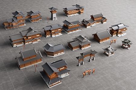 Chinese Ancient Architecture, Song Dynasty Ancient Architecture, Stone Bridge, Pavilion, Pavilion, Homestay, Homestay 3d model