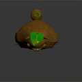 Cartoon Totoro Shaped Wooden Decor With Green Hat Pink Heart And Colorful Items Inside Base