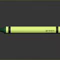 Green Yellow Crayon With Black Rings And Labeled Green Verde