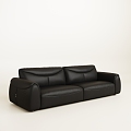 Vintage medieval living room three-seat leather sofa 3d model