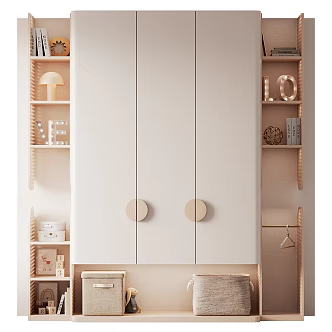 Modern Children's Wardrobe Bookcase 3d model