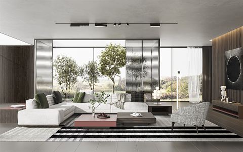 modern living room 3d model