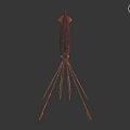 Brown Squid With Long Tentacles Detailed Model Isolated On Dark Background 3d model