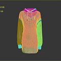 Gray Long Sleeve Hoodie Dress with Drawstring Hood and Small Emblem Design