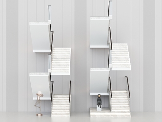 Modern Stairs Villa Stairs Glass Stairs Handrail Stairs Decoration Multi-storey Stairs 3d model