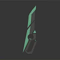 Futuristic Weapon Design With Green Blade And Gray Handle Structure 3d model