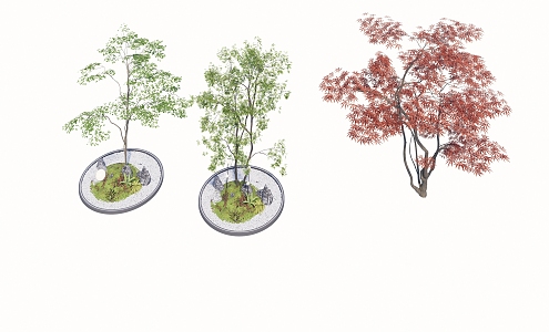 Garden sketch landscape plant combination 3d model