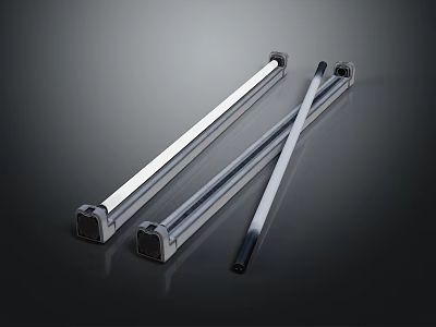 Stainless Steel Cylindrical Metal Rods With Square Ends For Industrial Use 3d model
