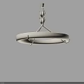 Modern Circular White Chandelier With Metal Frame And Decorative Leaf Design Top