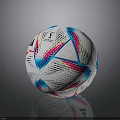 Colorful Soccer Ball Design With Blue Pink Stripes And White Surface