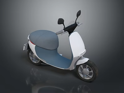Sleek White and Gray Electric Scooter With Comfortable Seat and Handlebars 3d model
