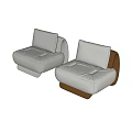 Modern Single Seater Sofa With Curved Armrest Plush Cushion And Multiple Views 3d model
