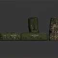 Camouflage Green Military Equipment Storage Bags With Cylindrical And Rectangular Shapes