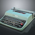 Vintage Olympia Teal Typewriter With Mechanical Keyboard Classic Design And Retro Style