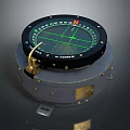 Vintage Marine Navigation Compass With Metal Base And Green Scale Lines