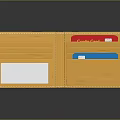 Yellow Leather Wallet Open Design With Credit Cards Card Slots And Transparent Window