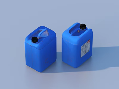 Blue Plastic Containers For Household Supplies With Secure Lids And Handles 3d model