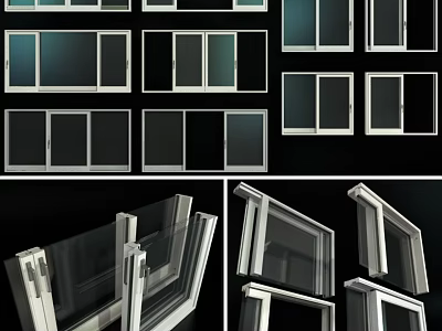 Modern Casement Doors With Glass Panels And Various Frame Styles For Home Interiors 3d model
