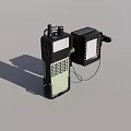 Vintage Military Weapon Communication Device With Black Body Green Screen And Antenna