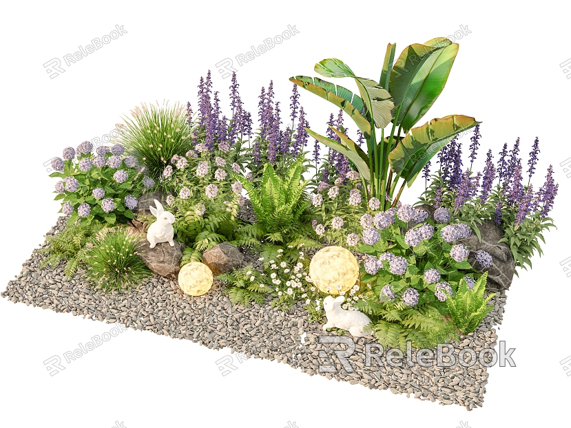 Plant Pile Landscape Courtyard Landscape Sketches Flower Border Plants Flower Group Fern Plants Water Sketches Flowers and Flowers model