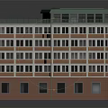 Modern Residential Building With Red Brick Exterior Solar Panels On Roof And Multiple Windows