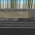 Scenic Feature Wall At Zhonghai Jiasan Courtyard With Bamboo Forest And Stone Metal Panel
