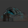 Hand Shaped Sculptural Equipment With Blue Brown Textured Surface And Artistic Design
