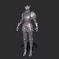 Game Movie Character Armored Warrior With Detailed Medieval Helmet And Full Body Armor