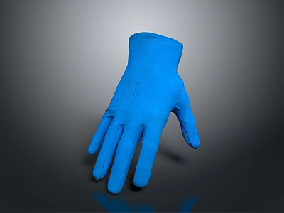 Blue Protective Gloves For Household Kitchen Cleaning And Daily Use 3d model