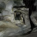 Natural Cave Interior Featuring Rock Formations And Central Stone Opening With Textured Walls