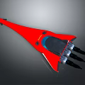 Red 3D Rocket Model With Blue Cockpit Multiple Engines And Sleek Design 3d model