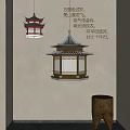 Traditional Chinese Style Wooden Chandelier With Octagonal Pavilion Design And Elegant Lantern Shade