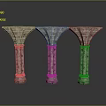Classic Stone Archway Columns As Architectural Decorative Elements For Scenic Design 3d model