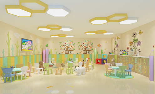 Modern Kindergarten Classroom 3d model