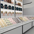 Modern Supermarket Alcohol and Tobacco Counter White Shelf with Light 3d model