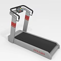 Gray Dynamo Treadmill With Black Handles Red Accents And Control Panel As Sports Equipment