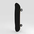 Black Skateboard Sports Equipment With White Red Graphic Design And Black Wheels