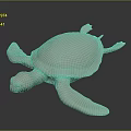Realistic Shiny White Turtle 3D Model On Dark Background With Reflection 3d model