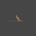 Low Poly Orange Kangaroo 3D Model Standing On Dark Background 3d model