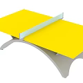 Yellow Ping Pong Table With Gray Frame And White Net For Sports Training