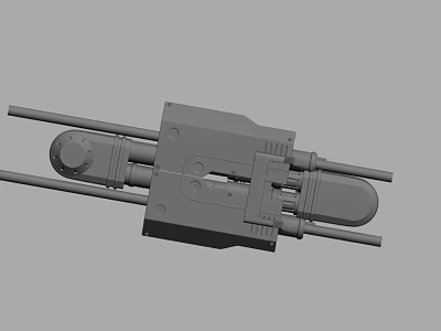 Gray Industrial Mechanical Component With Metal Frame And Cylindrical Structures 3d model