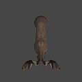Realistic Moose With Large Antlers Brown Body Standing On Light Background