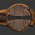 Orange Abstract 3D Model Featuring Circular Structure And Intricate Mesh Patterns