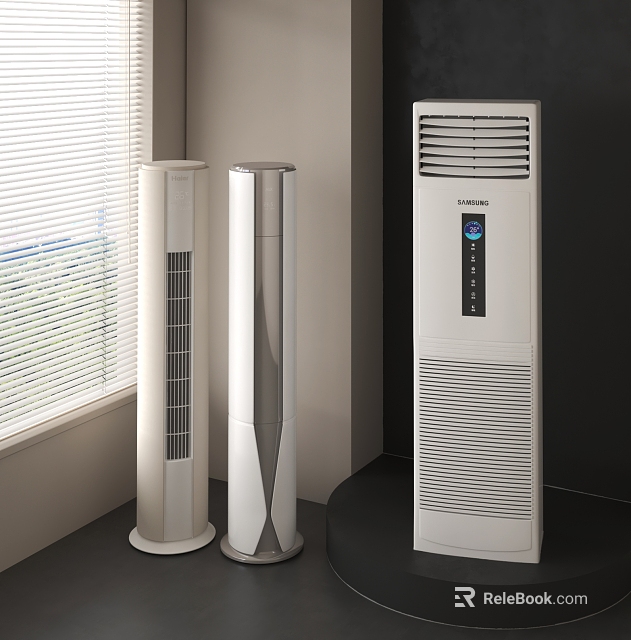 Modern Tower Air Cooler Fans With Various Styles In Indoor Setting 3d model 