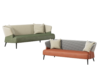 Leather Sofa Italian Casual Sofa Three-Seat Sofa Picabu Sofa 3d model